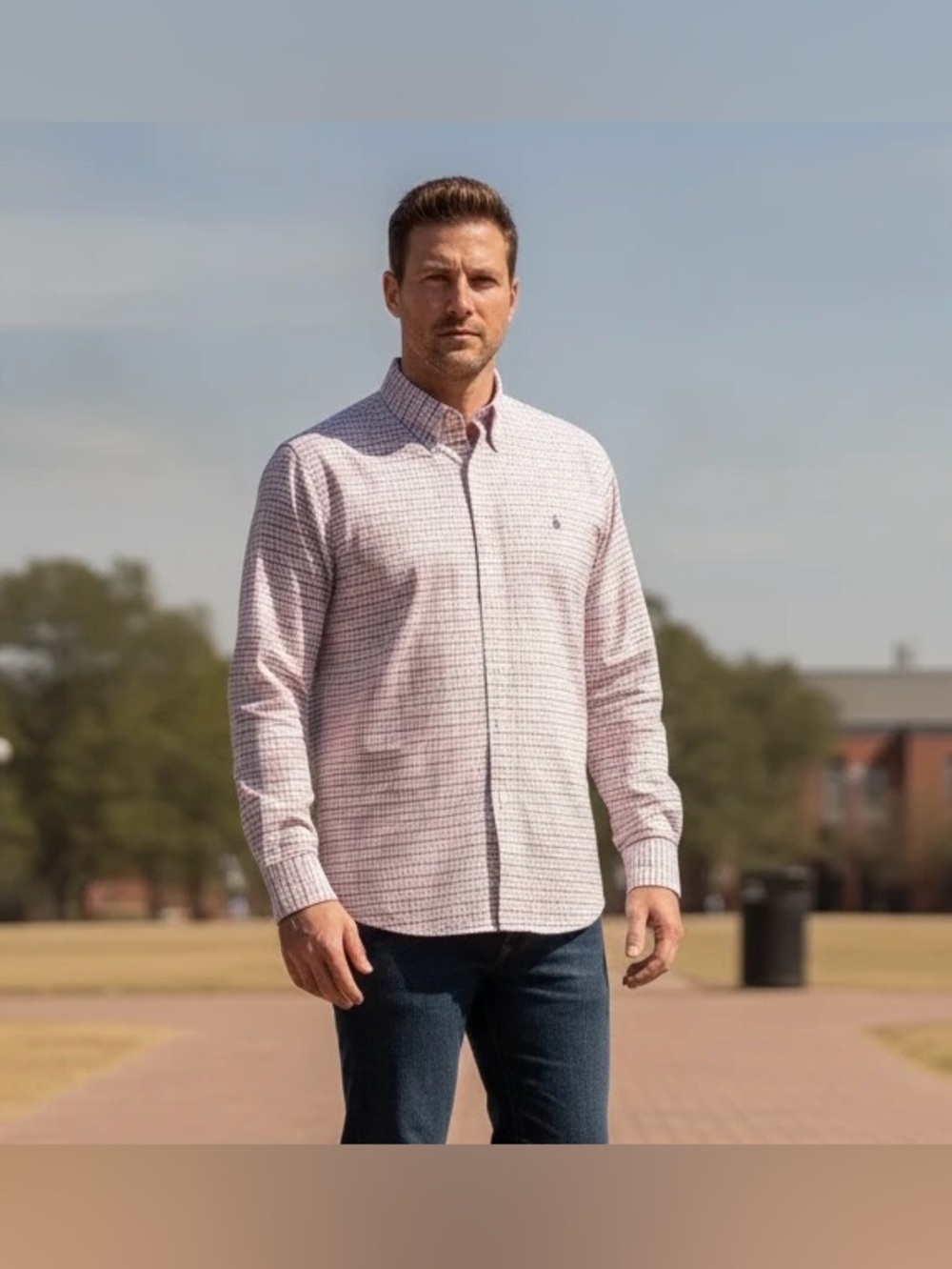 Brooks Brothers The Original, Long Sleeve,Button-up Shirt. Large, Red,Blue,White